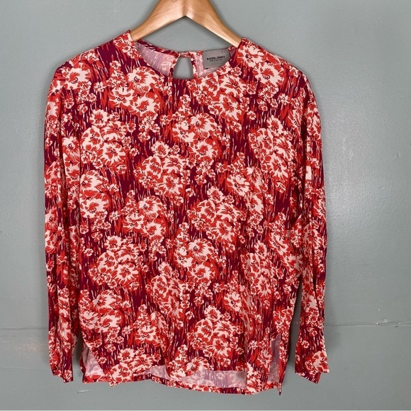 Rachel Comey Top Red Floral Blouse‎ Sz 2 - Picture 1 of 6